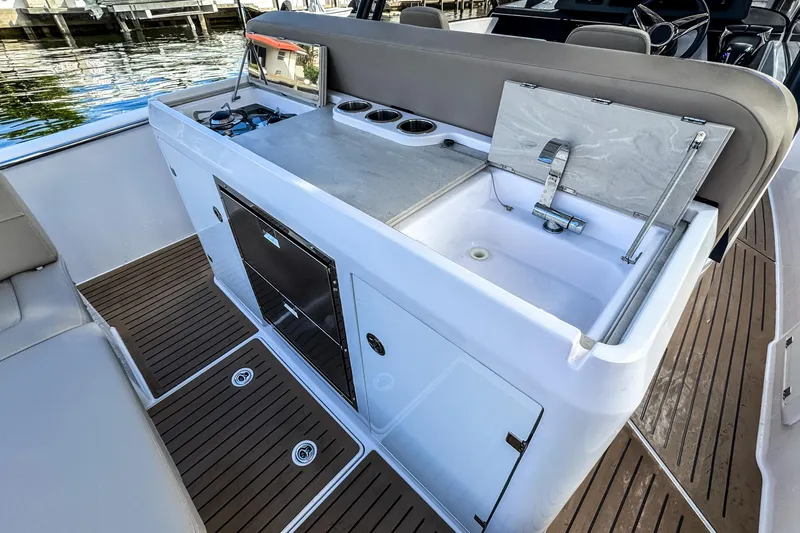 Slide: The Image of Modern kitchenette on a 2025 STERK 31 boat. - 9