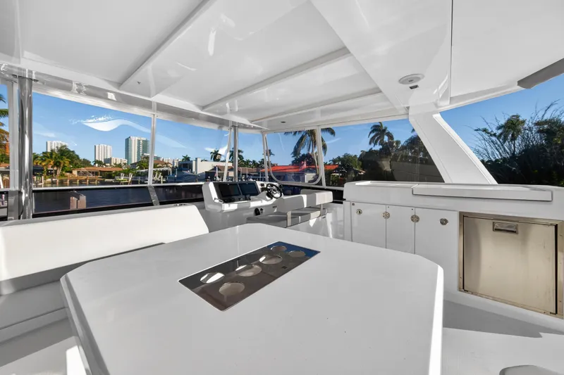 Slide: The Image of Luxurious interior of 2024 Leopard 46 Powercat yacht with modern design and scenic views. - 28