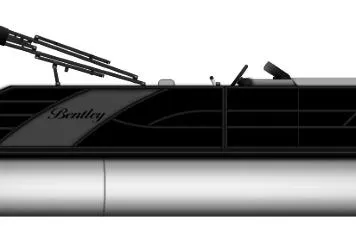 The Image of 2026 Bentley Pontoons Elite 253 Swingback Bench, sleek black design, side view. - 1