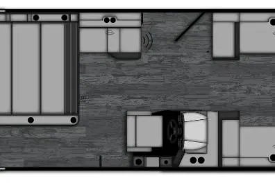 Slide: The Image of 2026 Bentley Pontoons Elite 253 Swingback Bench floor plan, showcasing seating and layout design. - 25