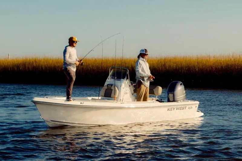 The Image of Manufacturer Provided Image: Two people fishing on a 2025 Key West 1720 Center Console boat. - 0