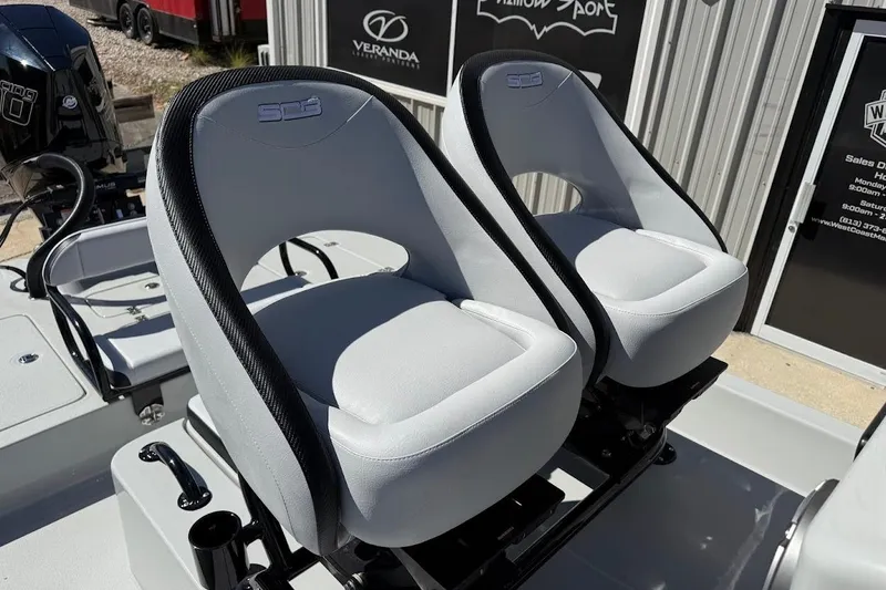 Slide: The Image of 2026 SCB R24 boat seats with sleek design and comfortable cushioning. - 19