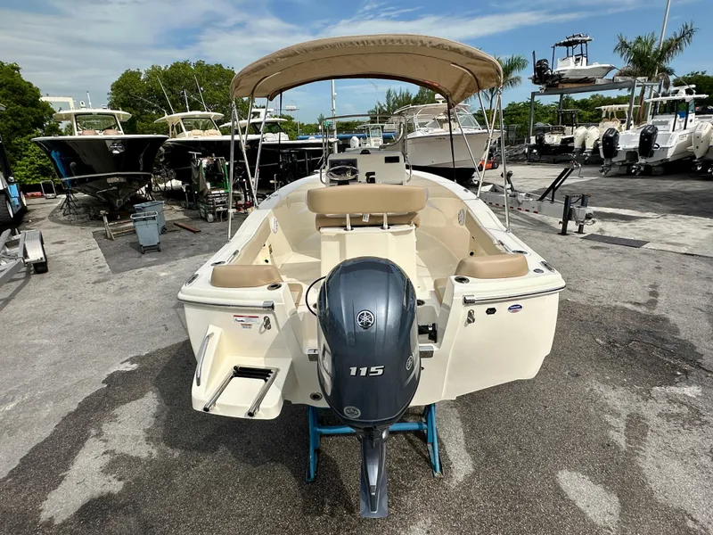 Slide: The Image of 2025 Scout 195 Sportfish boat with Yamaha 115 engine. - 12