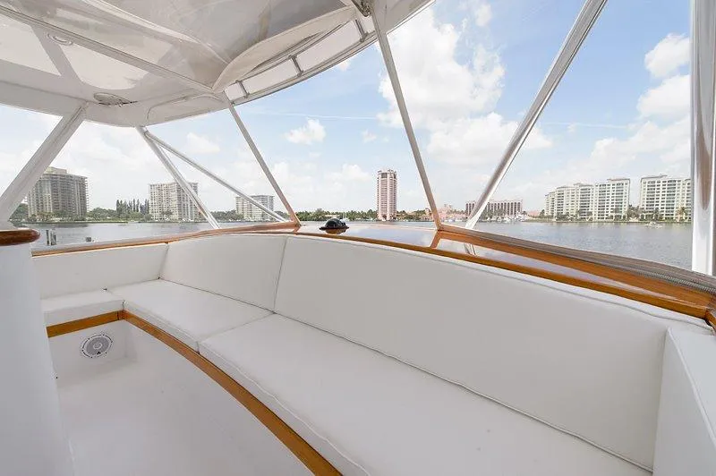 Slide: The Image of Interior view of a 1987 Custom Carolina Merritt yacht with cityscape. - 20