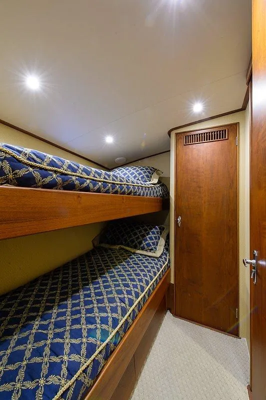 Slide: The Image of Interior of 1987 Custom Carolina Merritt yacht with bunk beds. - 43