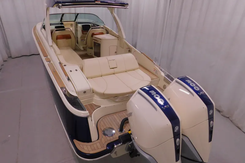 The Image of 2026 Chris-Craft Launch 31 GT luxury boat with dual Mercury engines, elegant interior. - 0