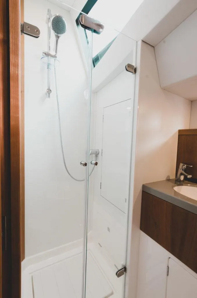 Slide: The Image of Modern shower in 2025 Southerly 480 yacht bathroom. - 29
