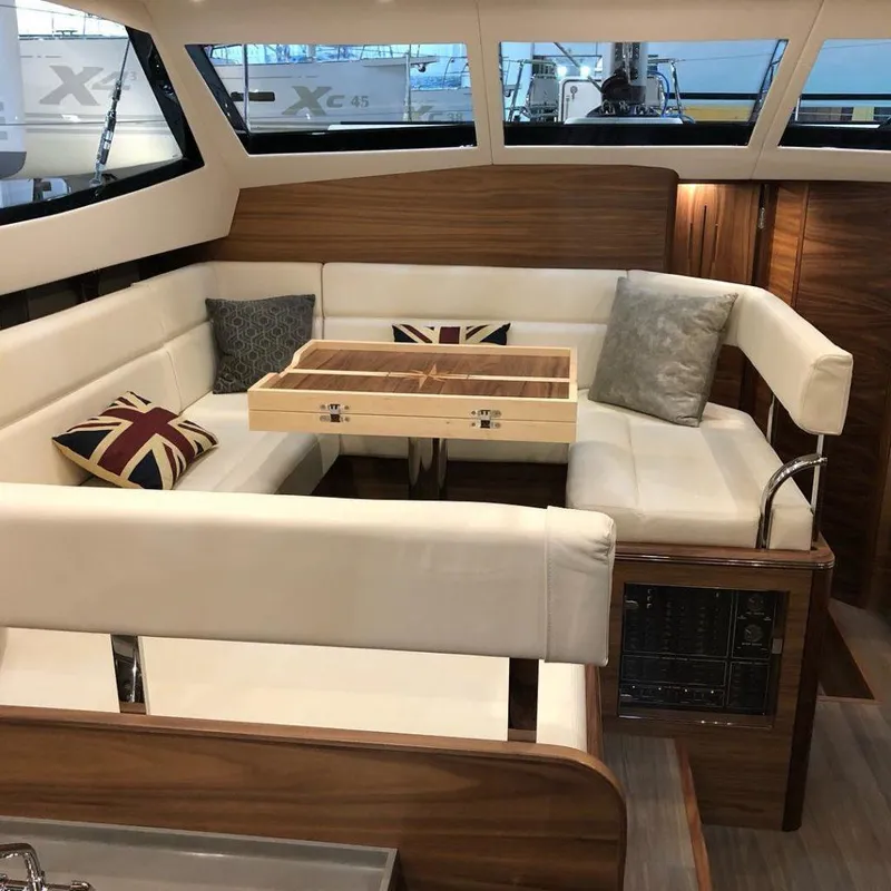 Slide: The Image of Luxurious interior of 2025 Southerly 480 yacht with elegant seating and stylish decor. - 36