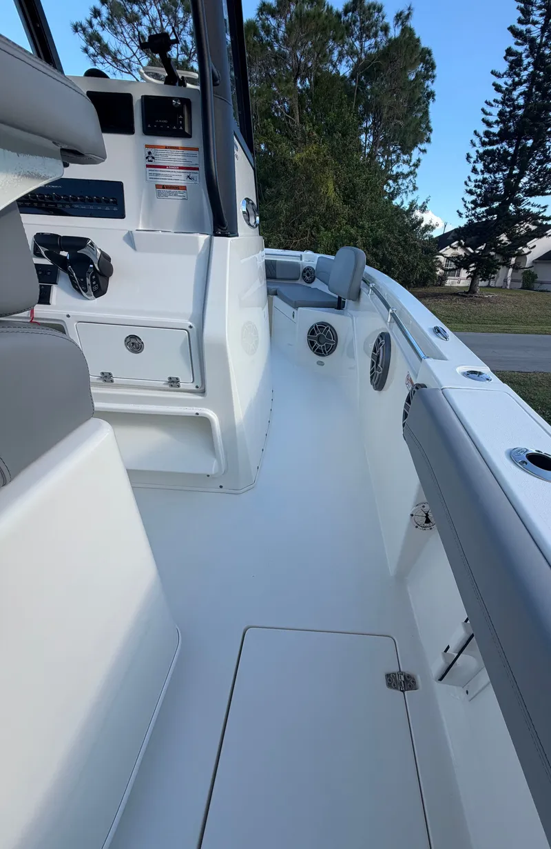 Slide: The Image of Interior view of the 2024 Cobia 240 Center Console boat. - 5
