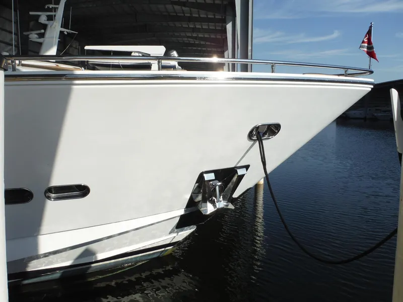 Slide: The Image of Luxurious kitchen interior on 2015 Horizon E88 yacht, featuring modern design and sleek finishes. - 10