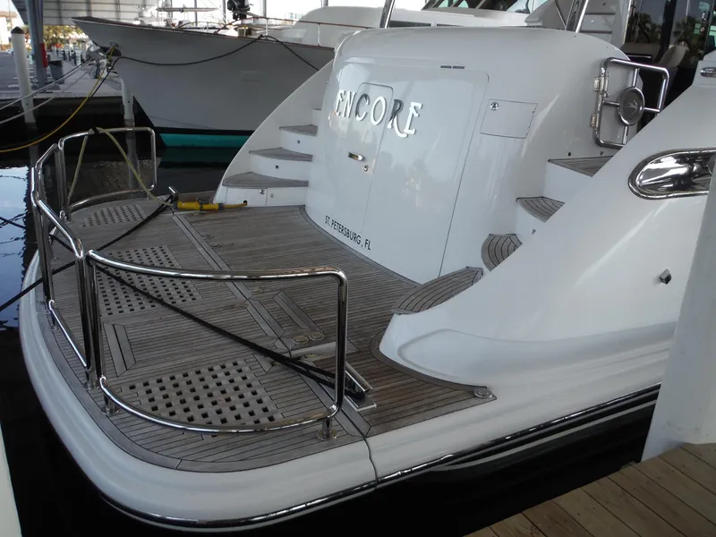 Slide: The Image of Luxurious 2015 Horizon E88 yacht interior with elegant bedroom and seating area. - 11