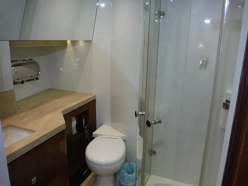 Slide: The Image of Luxurious interior of 2015 Horizon E88 yacht with ocean view and elegant furnishings. - 53