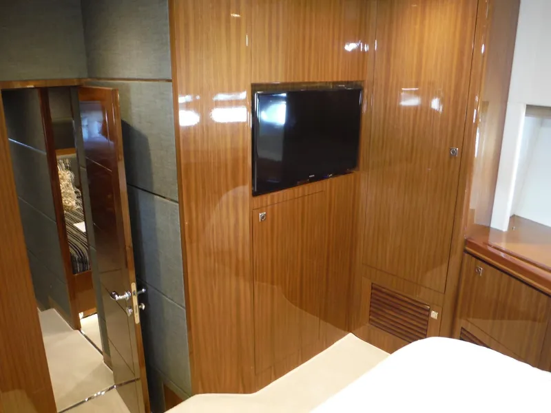 Slide: The Image of Luxurious interior of 2015 Horizon E88 yacht with elegant white and wood furnishings. - 54