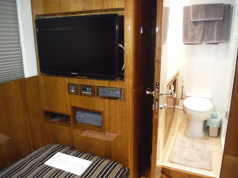 Slide: The Image of Luxurious 2015 Horizon E88 yacht deck with elegant dining area and ocean view. - 56