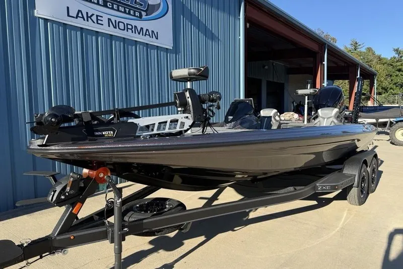 Slide: The Image of 2026 Skeeter ZXE20 boat on trailer at Lake Norman dealership. - 6