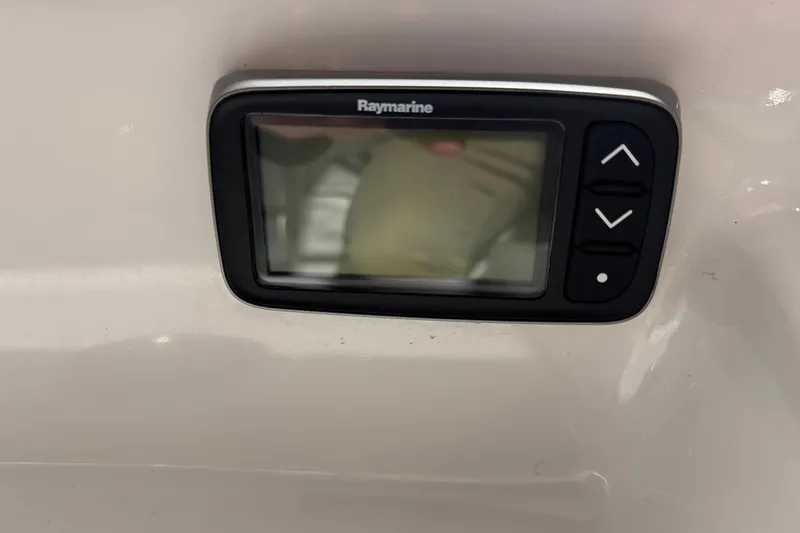 Slide: The Image of Raymarine display on 1974 Bertram 31 Flybridge Cruiser boat dashboard. - 15