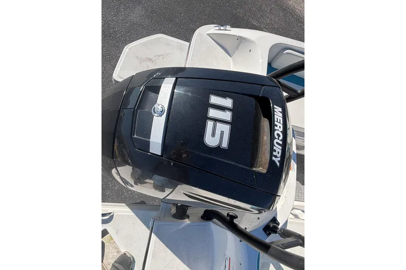 Slide: The Image of Mercury 115 outboard motor on 2021 Bayliner Element E18 boat. - 21