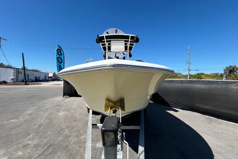 Slide: The Image of 2020 Clearwater 2000 Center Console boat on trailer, outdoor display. - 9