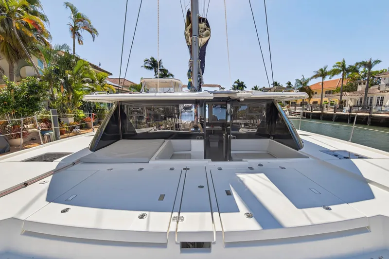 Slide: The Image of Luxurious interior of 2022 Leopard 50 yacht with modern design and comfortable sleeping area. - 103