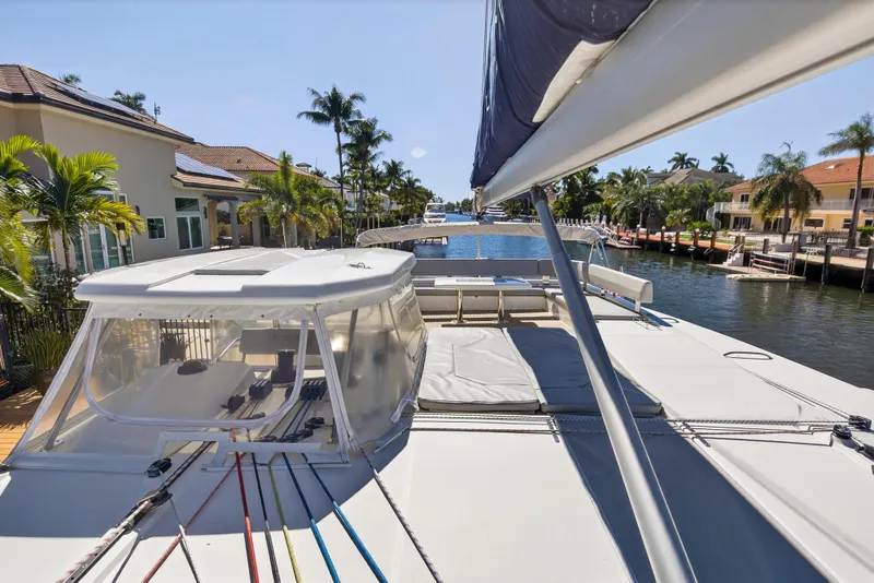 Slide: The Image of Luxurious interior of 2022 Leopard 50 yacht with modern seating and helm station. - 16