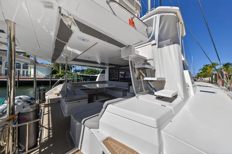 Slide: The Image of Deck area of a 2022 Leopard 50 yacht with ladder and seating. - 20