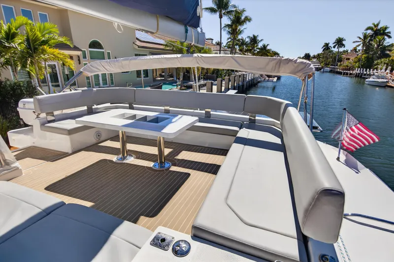 Slide: The Image of Modern interior of 2022 Leopard 50 yacht with sleek seating and open layout. - 6