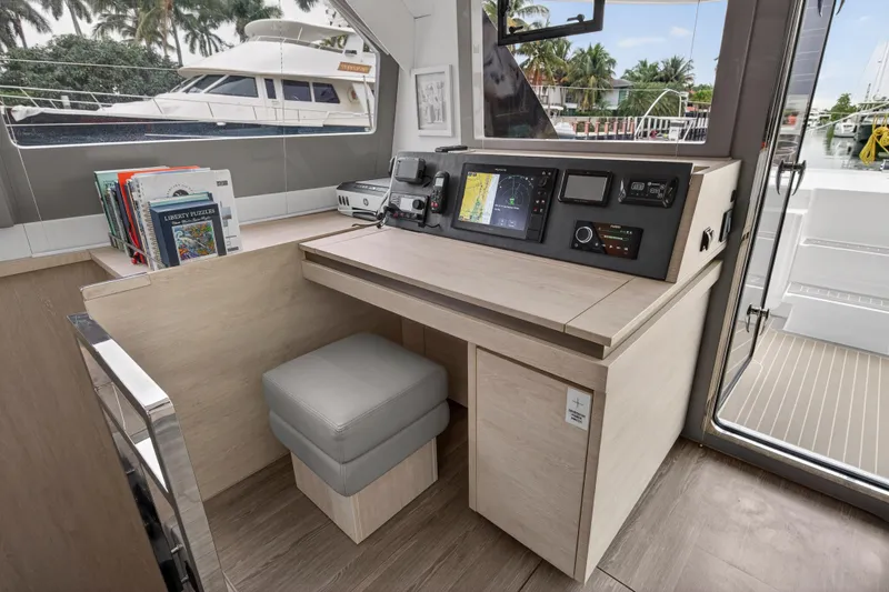 Slide: The Image of Modern kitchen area on a 2022 Leopard 50 yacht with appliances and sleek design. - 96