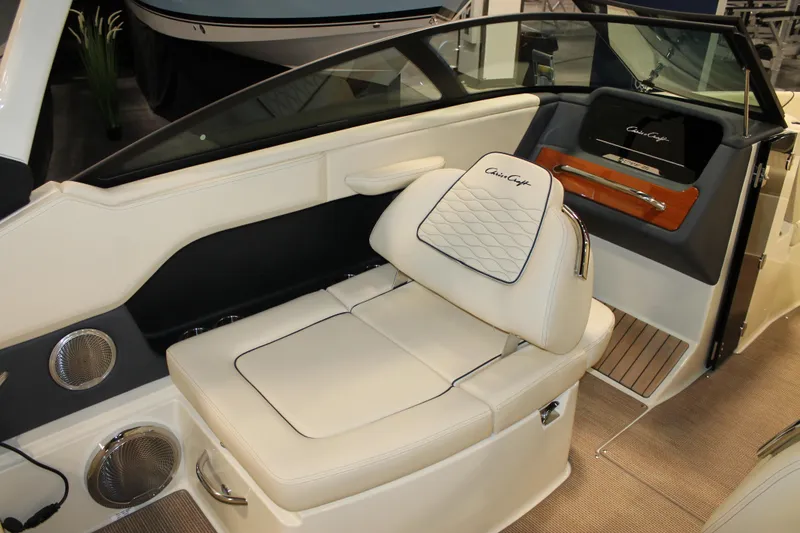 Slide: The Image of Luxurious interior of 2026 Chris-Craft Sportster 25 boat with elegant seating and design. - 33