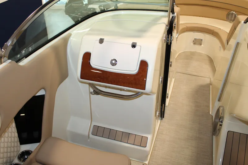 Slide: The Image of 2026 Chris-Craft Launch 28 GT interior, featuring elegant seating and sleek design elements. - 34