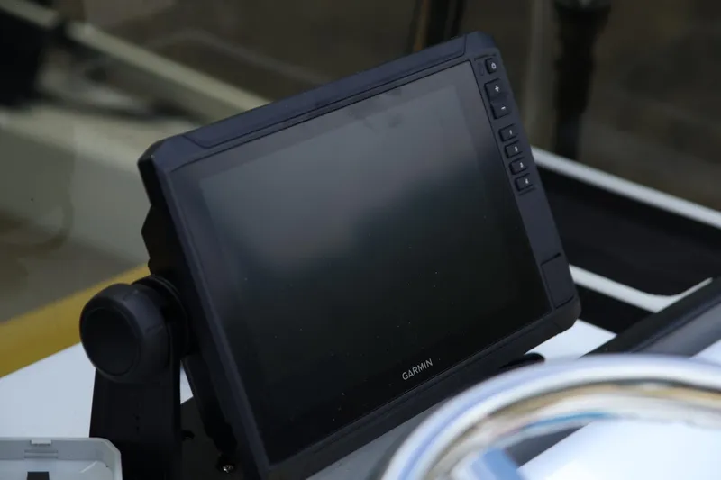 Slide: The Image of Garmin marine GPS device on 1988 Parker 1801 Center Console boat. - 9