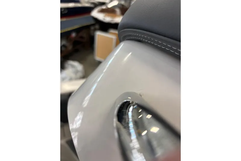 Slide: The Image of Close-up of 2026 Chaparral SSX 4 boat interior detail with stitching. - 31