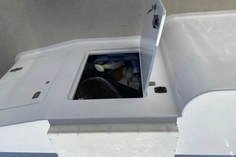 Slide: The Image of Open storage compartment on 2003 Northern Marine 57 Raised Pilothouse yacht deck. - 31