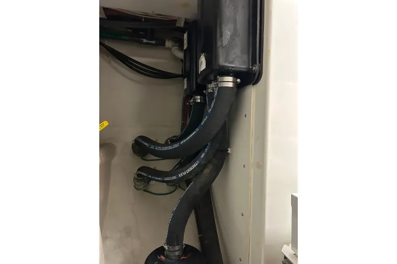 Slide: The Image of Engine room hoses in a 2004 Northern Marine 57 Raised Pilothouse yacht. - 37