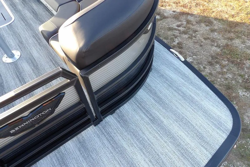 Slide: The Image of 2026 Bennington M Swingback 26 MSB pontoon boat with sleek seating and modern design. - 10