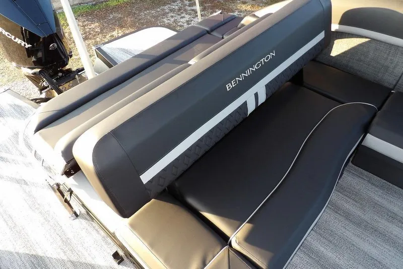 Slide: The Image of 2026 Bennington M Swingback 26 MSB boat interior with luxurious seating and sleek design. - 39