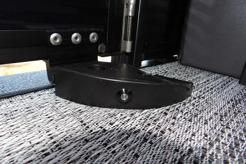 Slide: The Image of Close-up of a hinge mechanism on a 2026 Bennington M Swingback 26 MSB boat. - 45