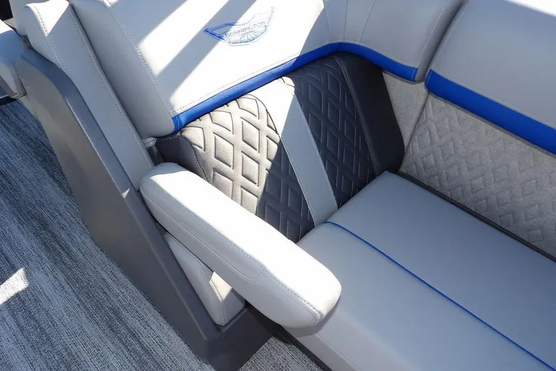Slide: The Image of 2026 Bennington M Quad Bench 22 MFB with luxurious gray and blue seating design. - 35