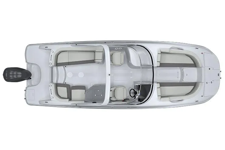 Slide: The Image of Manufacturer Provided Image: Top view of 2026 Hurricane SunDeck 2690 OB boat, showcasing spacious seating and sleek design. - 9