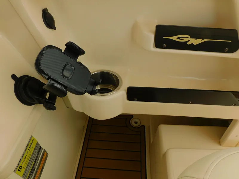 Slide: The Image of Grady-White Gulfstream 232 boat, phone holder and cup holder, year 2012. - 24