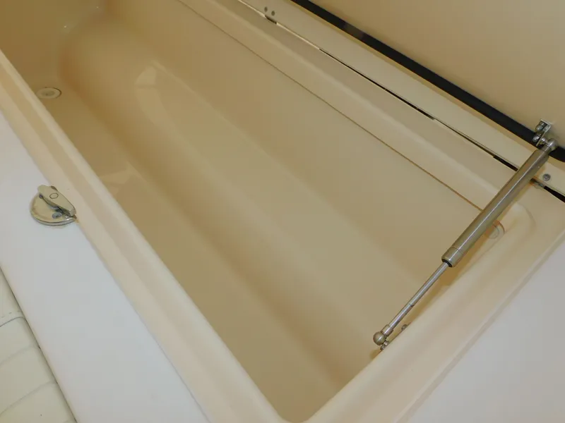 Slide: The Image of Grady-White Gulfstream 232 storage compartment, 2012 model, with hydraulic support. - 48