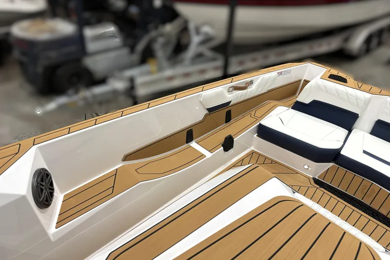 Slide: The Image of 2026 Nautique Ski Nautique boat interior with sleek seating and modern design. - 10