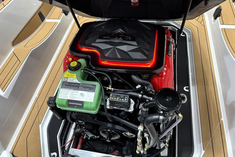 Slide: The Image of 2026 Nautique Ski Nautique engine compartment with advanced components and sleek design. - 11