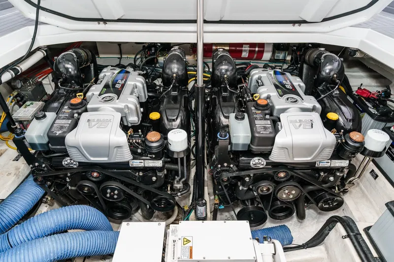 Slide: The Image of Luxurious interior of 2022 Cruisers 42 GLS yacht with modern seating and table. - 40