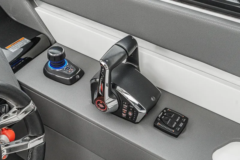 Slide: The Image of 2022 Cruisers 42 GLS yacht with open stainless steel drawer in sleek kitchen area. - 54