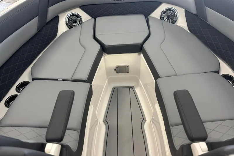 Slide: The Image of 2026 Chaparral SSX 6 boat interior with luxurious seating and modern design. - 31