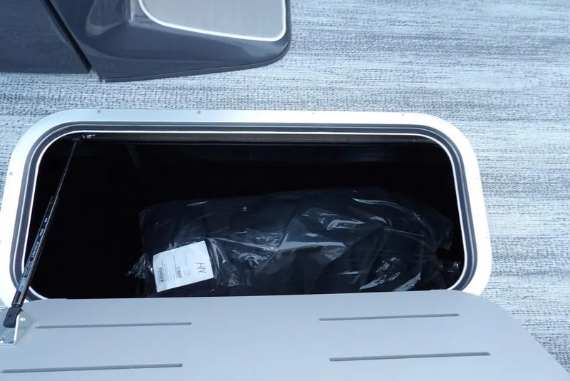 Slide: The Image of Storage compartment of 2026 Bennington M Swingback 22 MSB, featuring sleek design and ample space. - 16