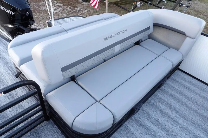 Slide: The Image of 2026 Bennington M Swingback 22 MSB boat with luxurious seating and sleek design. - 32