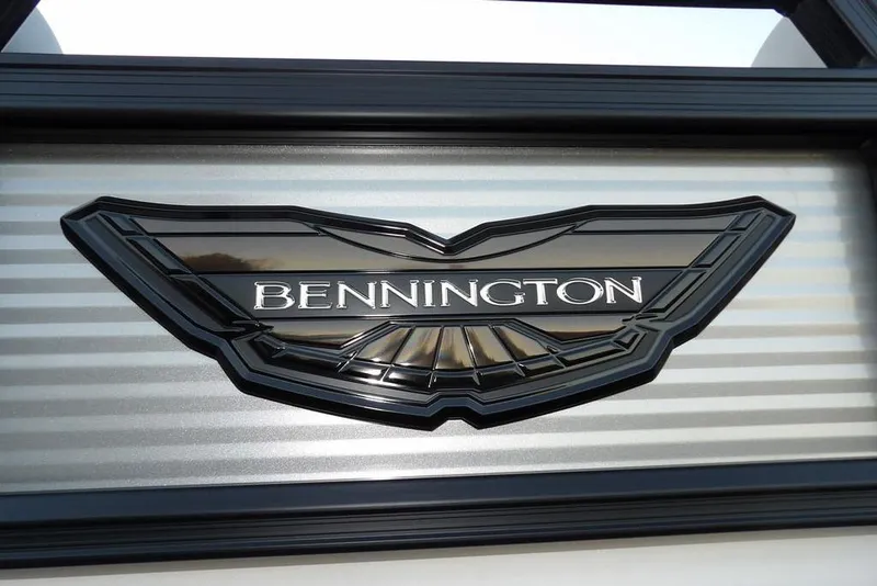 Slide: The Image of 2026 Bennington M Swingback 22 MSB logo on metallic background. - 47