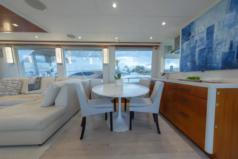 Slide: The Image of Luxurious interior of 2012 Lazzara Breeze yacht with elegant dining area and modern decor. - 3