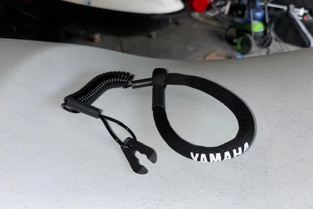 Slide: The Image of Black Yamaha WaveRunner safety lanyard on a 2019 VX Deluxe seat. - 16